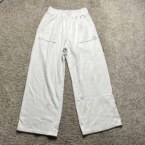H&M wide leg sweats - white/medium
